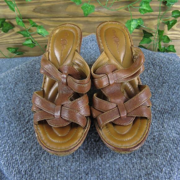 Born Women's Crown Slide Brown Leather Sz 8 Medium Gently Used 2025 - Picture 2 of 8
